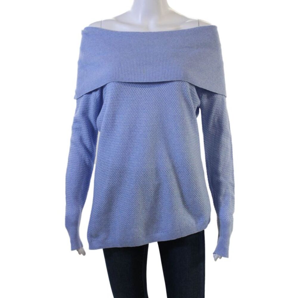 Raffi Unisex Pullover Sweater Light Blue Cashmere Blend Long Sleeve Size L